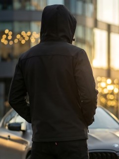 Ветровка мужская софтшелл виндстоппер с капюшоном купить оптом от производителя недорого в Самаре 9617_1Ch