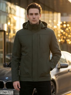 Ветровка мужская софтшелл виндстоппер с капюшоном купить оптом от производителя недорого в Нижнем Новгороде 9617_1Kh