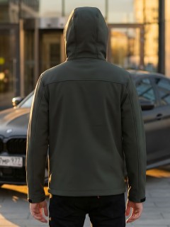 Ветровка мужская софтшелл виндстоппер с капюшоном купить оптом от производителя недорого в Самаре 9617_1Kh