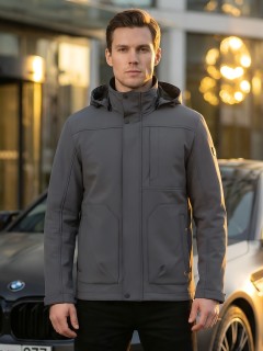 Ветровка мужская софтшелл виндстоппер с капюшоном купить оптом от производителя недорого в Нижнем Новгороде 9617_1TC