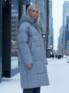 Купить пальто куртку женскую утепленную с капюшоном зимнюю оптом от производителя недорого в Баку 9619Sr