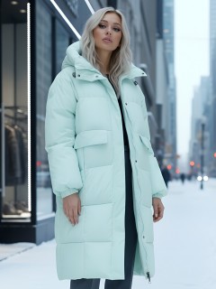 Купить куртку женскую с капюшоном зимнюю  стеганную оптом от производителя недорого в Екатеринбурге 9621Br