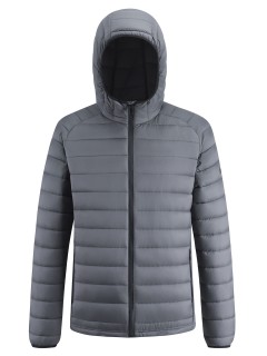 Куртка мужская гибридная стёганая с капюшоном с графеновой подкладкой темно-серого цвета 9621_1TC