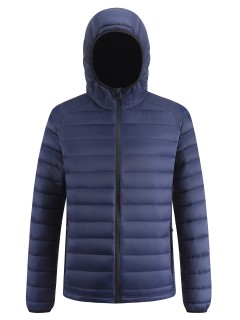 Куртка мужская гибридная стёганая с капюшоном с графеновой подкладкой темно-синего цвета 9621_1TS
