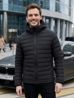 Куртка мужская стёганая с капюшоном с графеновой подкладкой купить оптом от производителя в Нижнем Новгороде 9623_1Ch