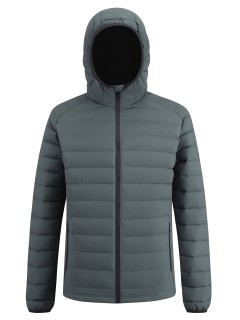 Куртка мужская стёганая с капюшоном с графеновой подкладкой цвета хаки 9623_1Kh