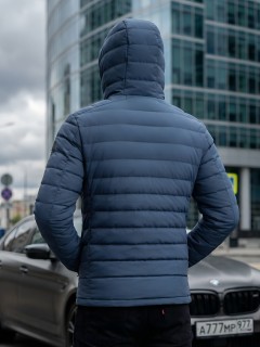 Куртка мужская стёганая с капюшоном с графеновой подкладкой купить оптом от производителя в Самаре 9623_1S