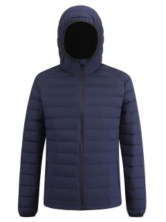 Куртка мужская стёганая с капюшоном с графеновой подкладкой темно-синего цвета 9623_1TS