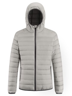 Куртка мужская стёганая с капюшоном с графеновой подкладкой бежевого цвета 9625_1B