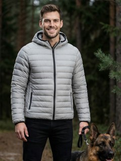 Куртка мужская стёганая с капюшоном с графеновой подкладкой купить оптом от производителя в Новосибирске 9625_1B