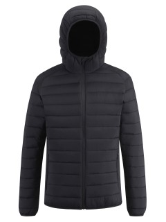 Куртка мужская стёганая с капюшоном с графеновой подкладкой черного цвета 9625_1Ch