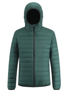 Куртка мужская стёганая с капюшоном с графеновой подкладкой зеленого цвета 9625_1Z