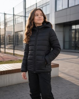 Стёганая куртка для девочки с капюшоном Тинсулейт | купить недорого оптом от производителя в  Красноярске 9625_2Ch