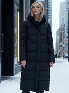 Купить пальто куртку женскую утепленную с капюшоном зимнюю оптом от производителя недорого в Воронеже 9627Ch