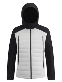 Куртка мужская гибридная стёганая с капюшоном с графеновой подкладкой бежевого цвета 9627_1B