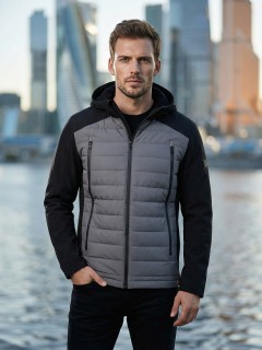 Куртка мужская гибридная стёганая с графеновой подкладкой купить оптом от производителя в Нижнем Новгороде 9627_1Sr