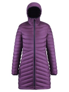 Куртка женская удлинённая стёганая с капюшоном купить оптом от производителя дешево в  Красноярске 9628_1TF