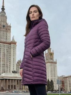 Куртка женская удлинённая стёганая с капюшоном купить оптом от производителя дешево в Санкт-Петербурге 9628_1TF