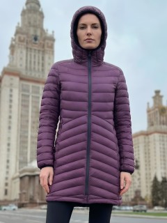 Куртка женская удлинённая стёганая с капюшоном купить оптом от производителя дешево в Перми 9628_1TF