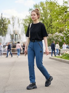 Купить женские брюки утепленные из софтшелла с флисом и ремнем оптом от производителя дешево в Москве 9634_1S