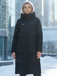 Купить пальто куртку женскую утепленную с капюшоном зимнюю оптом от производителя недорого в Новосибирске 9636_1Ch