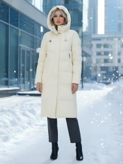 Купить пальто куртку женскую утепленную с капюшоном зимнюю оптом от производителя недорого в Новосибирске 9636_1SB