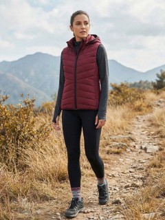 Жилет женский лёгкий стёганый с капюшоном купить оптом от производителя недорого в Ростове-на-Дону 9636_2Bo