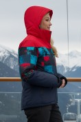 Оптом Горнолыжный костюм женский зимний красного цвета 0005Kr, фото 4