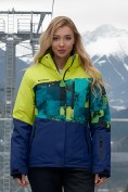 Оптом Горнолыжный костюм женский зимний салатового цвета 0005Sl