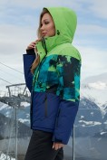 Оптом Горнолыжный костюм женский зимний зеленого цвета 0005Z, фото 4