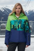 Оптом Горнолыжный костюм женский зимний зеленого цвета 0005Z, фото 3