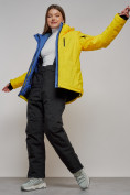 Оптом Горнолыжный костюм женский зимний желтого цвета 005J в Волгоградке, фото 25