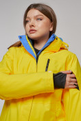 Оптом Горнолыжный костюм женский зимний желтого цвета 005J в Краснодаре, фото 9