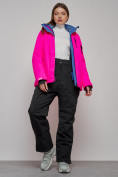 Оптом Горнолыжный костюм женский зимний розового цвета 005R в Екатеринбурге, фото 24