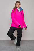 Оптом Горнолыжный костюм женский зимний розового цвета 005R, фото 3