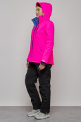 Оптом Горнолыжный костюм женский зимний розового цвета 005R в Краснодаре, фото 5
