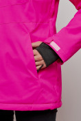 Оптом Горнолыжный костюм женский зимний розового цвета 005R в  Красноярске, фото 8