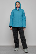 Оптом Горнолыжный костюм женский зимний синего цвета 005S в Перми, фото 5