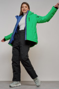 Оптом Горнолыжный костюм женский зимний зеленого цвета 005Z в Омске, фото 21