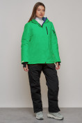 Оптом Горнолыжный костюм женский зимний зеленого цвета 005Z в Перми, фото 3