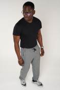 Оптом Брюки джоггеры спортивные большого размера мужские серого цвета 006Sr, фото 15