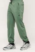 Оптом Брюки джоггеры спортивные большого размера мужские зеленого цвета 006Z, фото 10