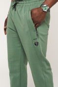 Оптом Брюки джоггеры спортивные большого размера мужские зеленого цвета 006Z, фото 12