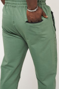 Оптом Брюки джоггеры спортивные большого размера мужские зеленого цвета 006Z, фото 14