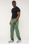 Оптом Брюки джоггеры спортивные большого размера мужские зеленого цвета 006Z, фото 3