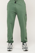 Оптом Брюки джоггеры спортивные большого размера мужские зеленого цвета 006Z, фото 8