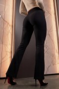 Оптом Легинсы расклешенные в рубчик женские черного цвета 009_1Ch, фото 5