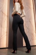 Оптом Легинсы расклешенные в рубчик женские черного цвета 009_1Ch, фото 7