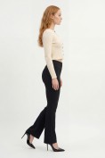Оптом Легинсы расклешенные в рубчик женские черного цвета 009_1Ch, фото 10