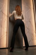 Оптом Легинсы расклешенные внизу женские черного цвета 010_1Ch, фото 5